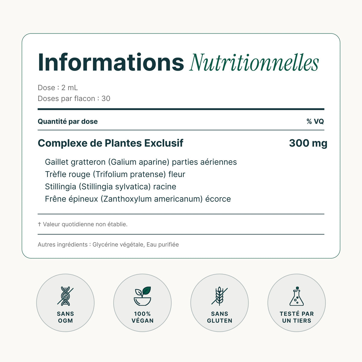 Informations nutritionnelles et composition