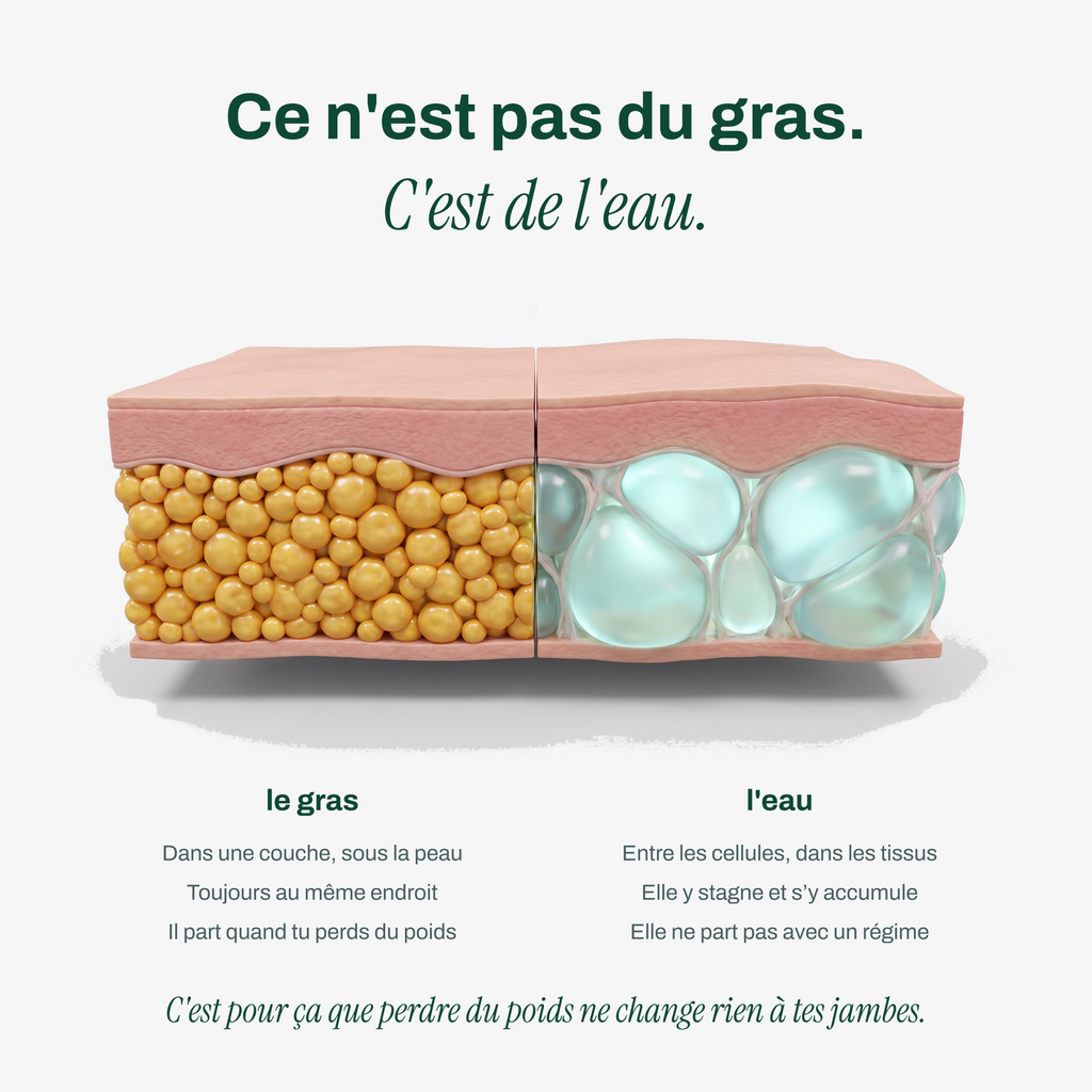 Pourquoi les jambes gonflent — le gras et l eau sous la peau